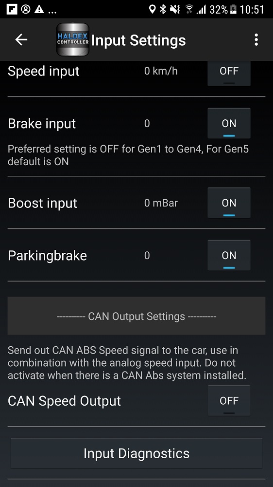 Haldex Controller canbus abs speed output signal