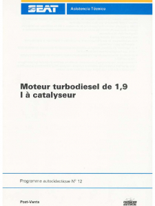 SSP 012 Moteur turbodiesel de 1.9 l à catalyseur