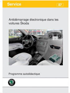 SSP 087 Antidémarrage électronique dans les voitures Škoda